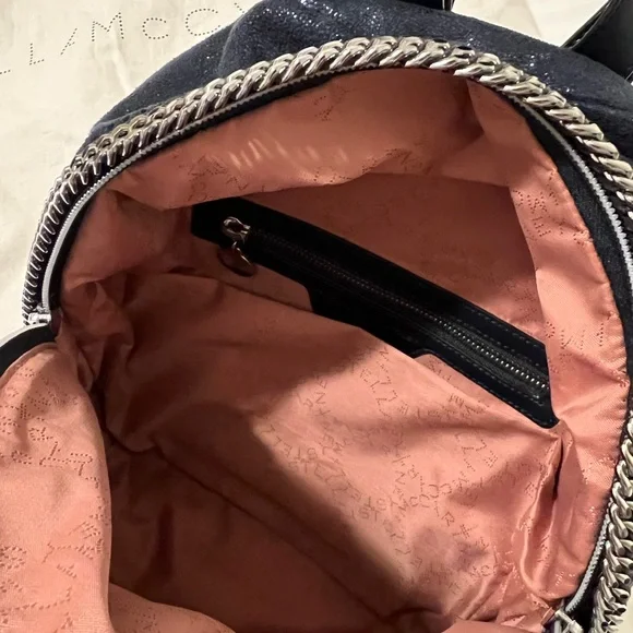 Stella McCartney Blue Falabella Backpack Bag Purse